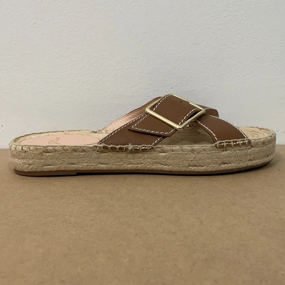 J. Crew Cross Strap Espadrille Slides Sandals Size 10.5